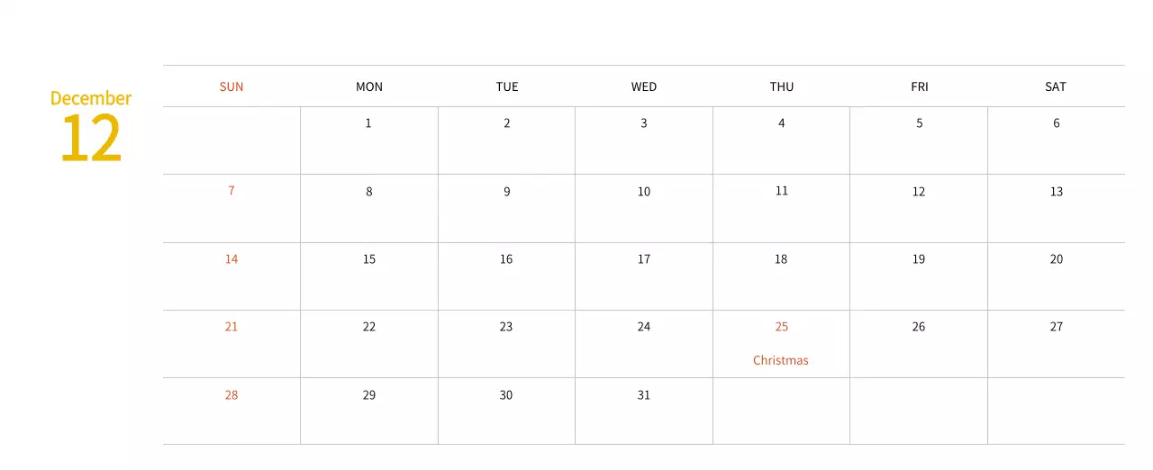 New Year's calendar with a warm, illustrated feel