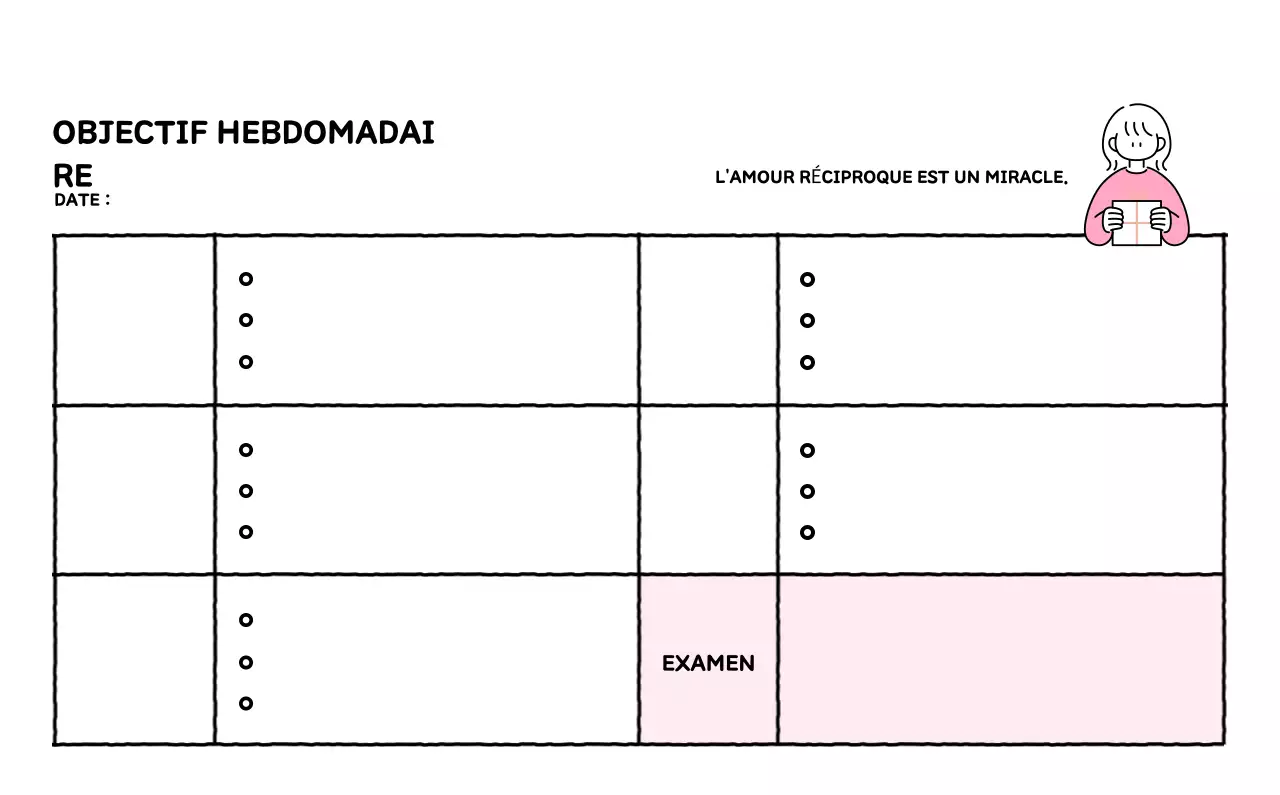 Calendrier illustré avec un joli style de lignes