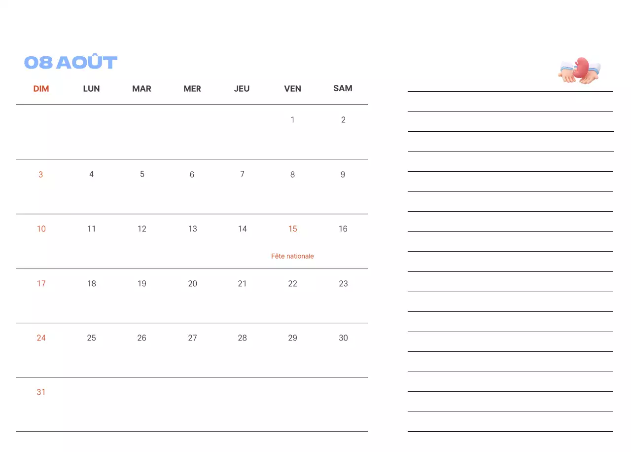 Un hôpital festif avec des illustrations sur le thème de la santé et de la famille et des accents colorés.