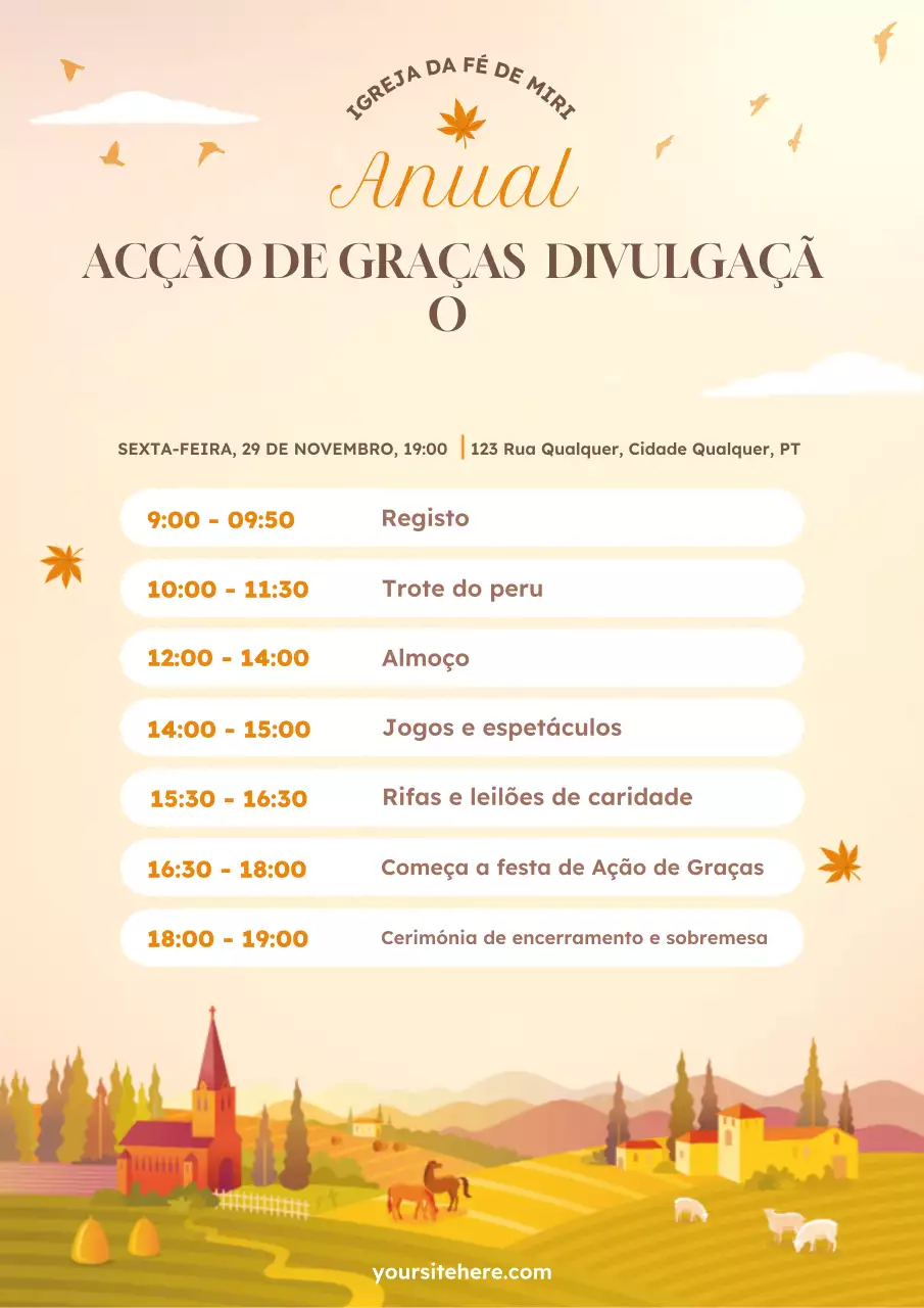 evento tradicional laranja do Dia de Ação de Graças