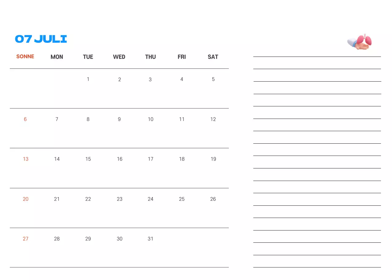 Ein festliches Krankenhaus mit Illustrationen zum Thema Gesundheit und Familie und farbenfrohen Akzenten