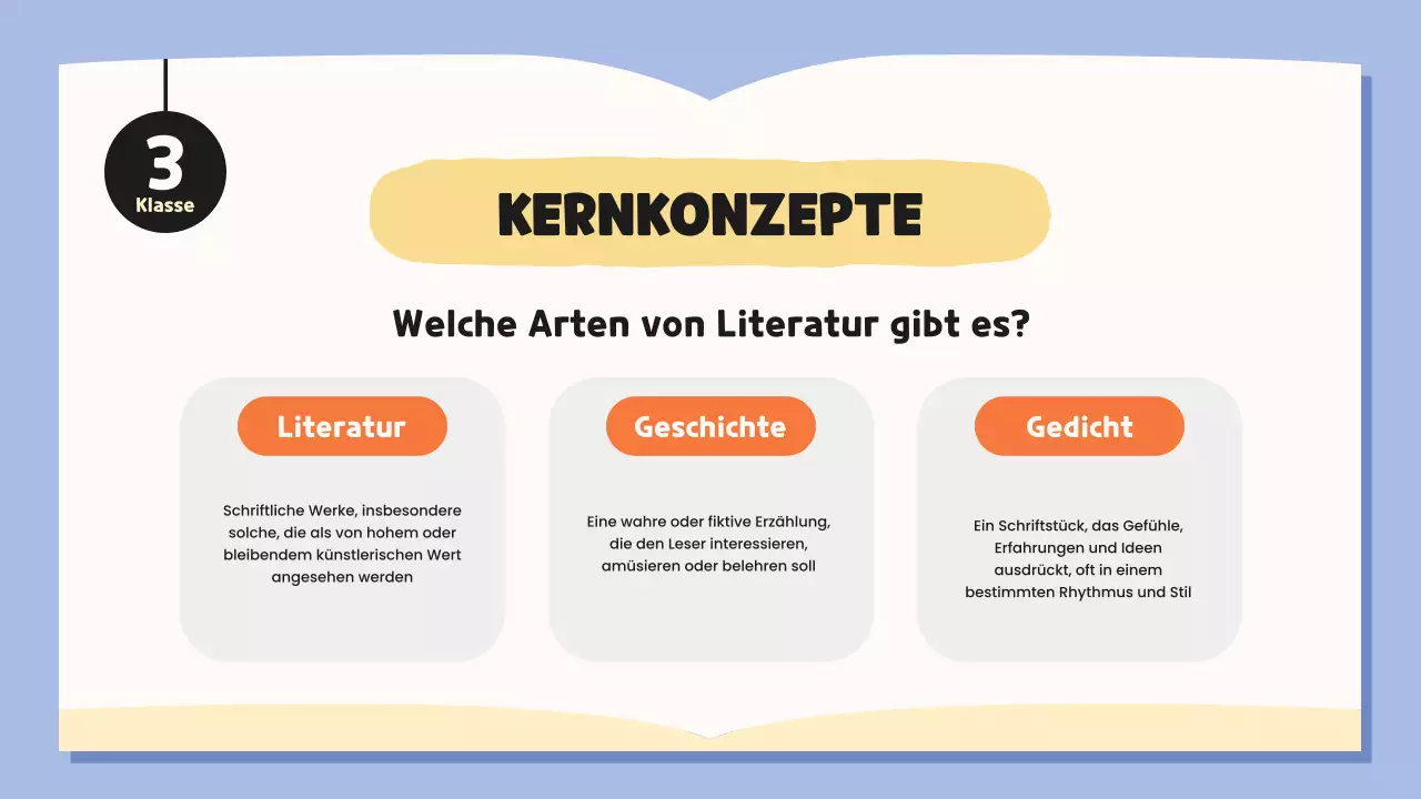 blaue skurrile Literaturklasse