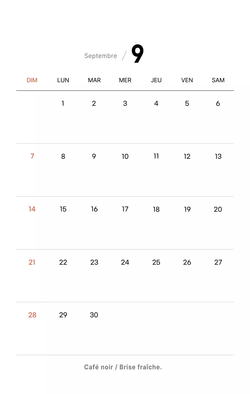 Calendrier de bureau photo simple pour les cafés dans les tons blancs