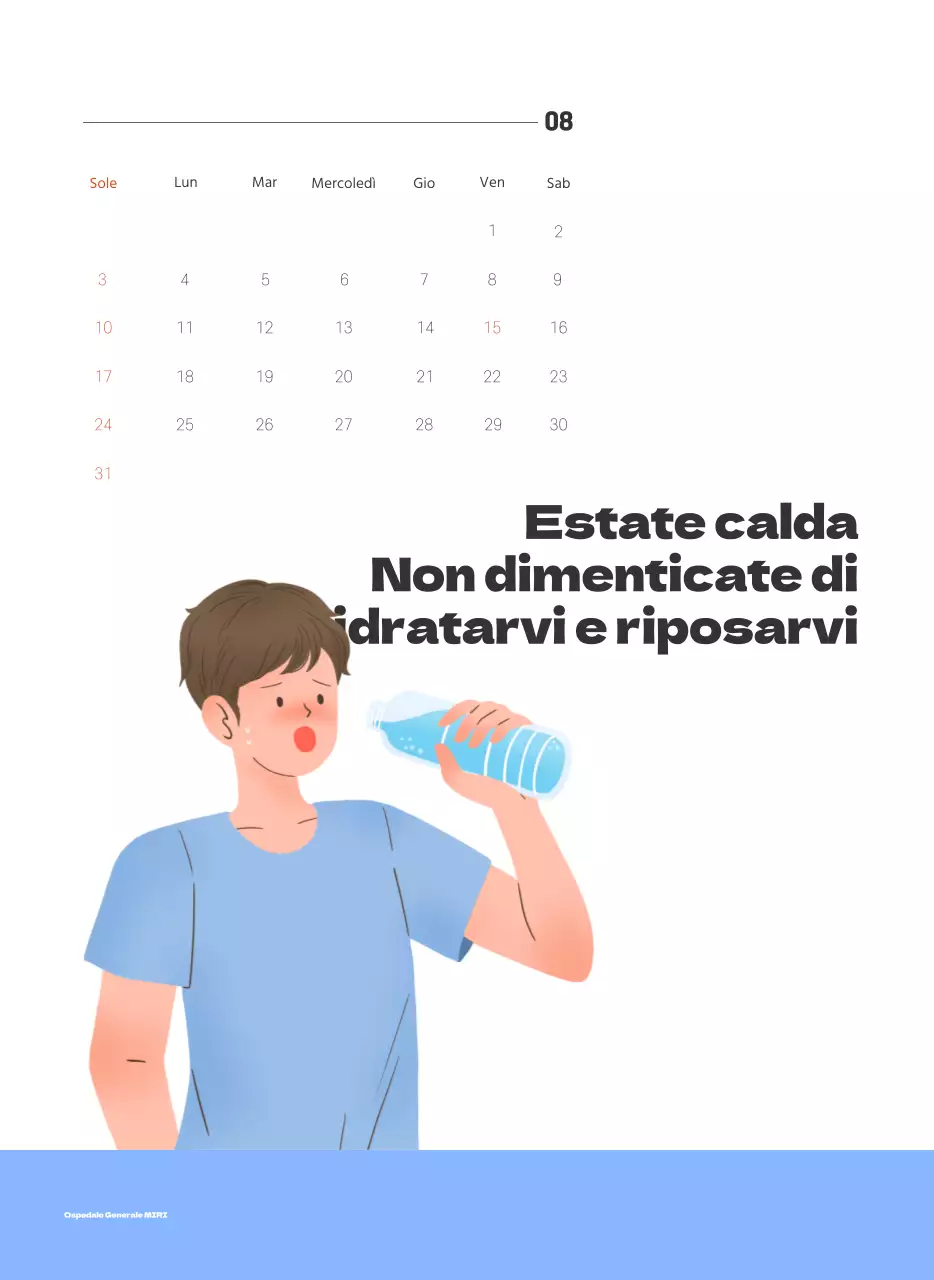 Un ospedale festivo con illustrazioni a tema salute e famiglia e accenti colorati