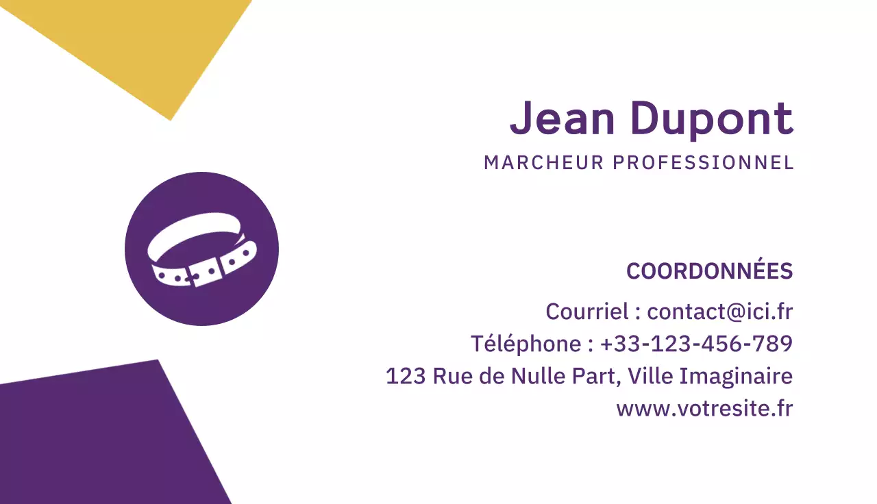 carte de visite moderne violette