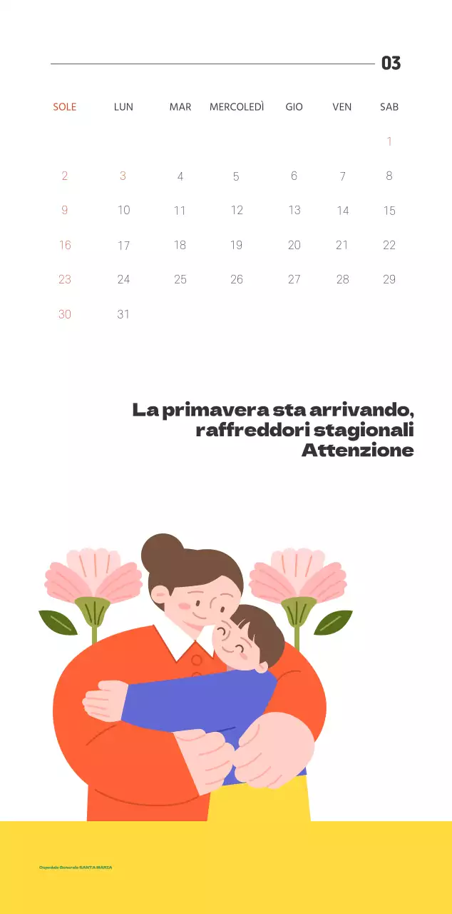 Il calendario astratto semplice