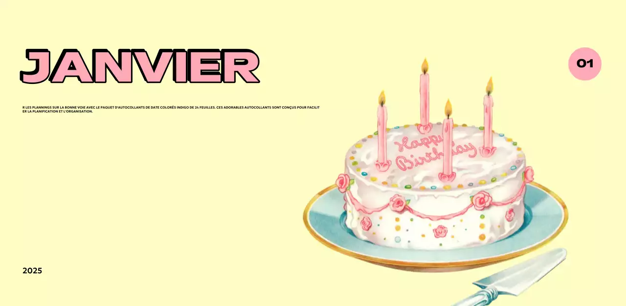 Calendriers colorés avec une variété d'illustrations rétro