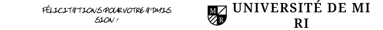 Black and White Basic Félicitations pour votre admission