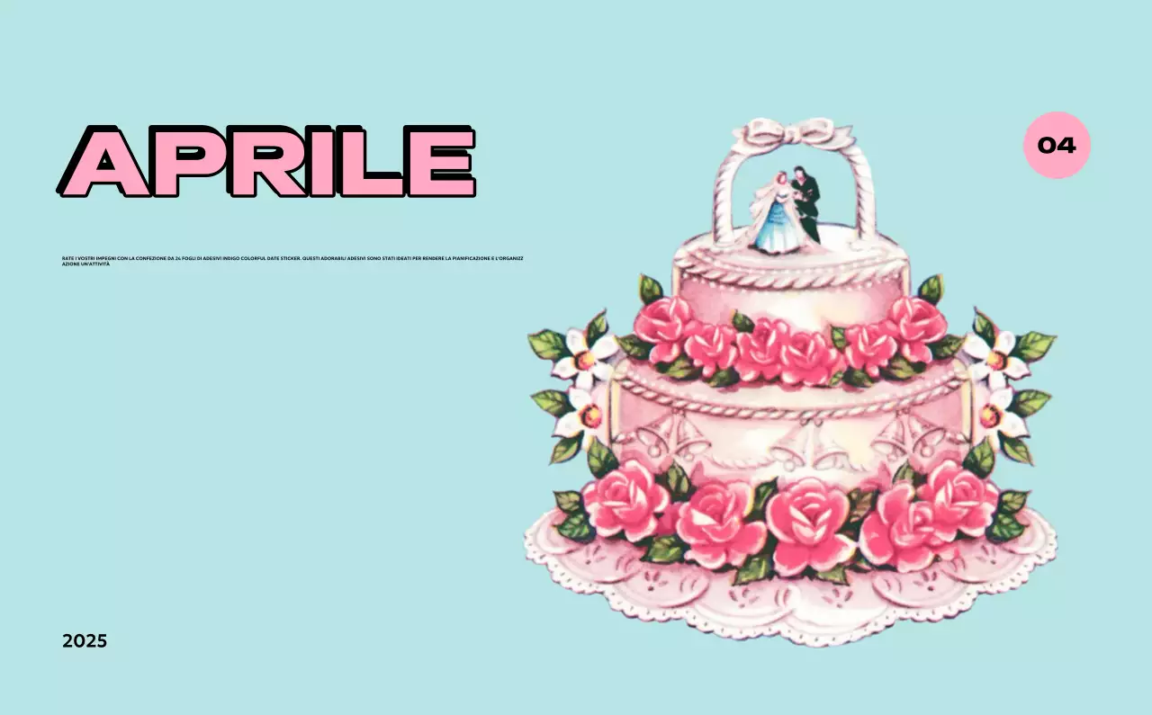 Calendari colorati con una varietà di illustrazioni retrò