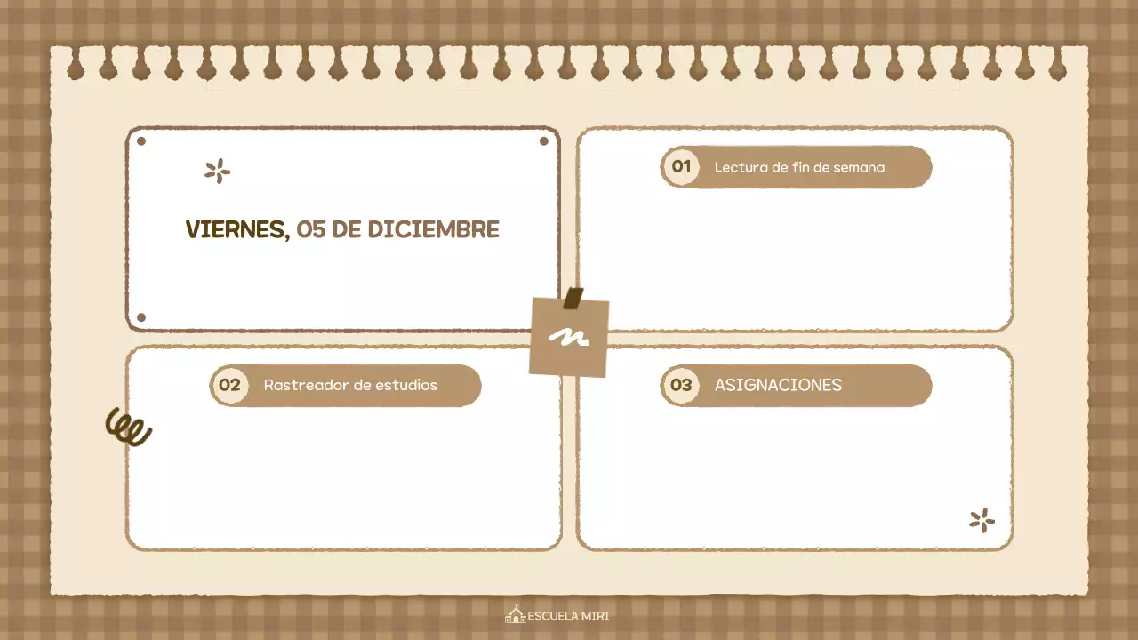 agenda de clase vintage beige