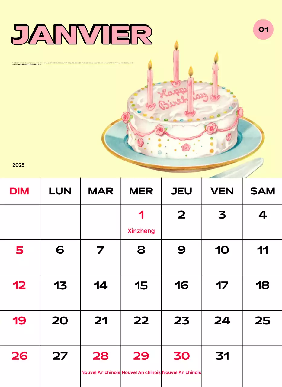 Calendriers colorés avec une variété d'illustrations rétro