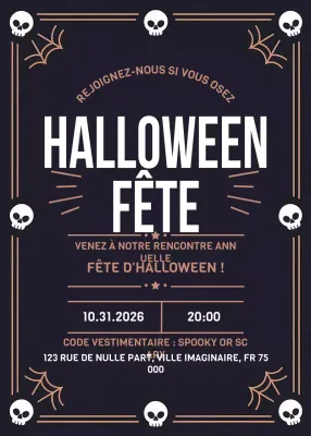 Invitation gothique noire pour Halloween