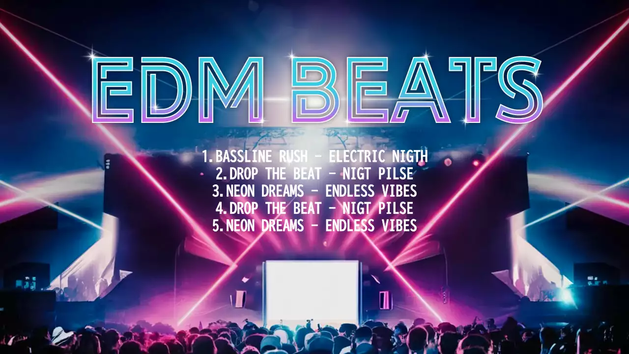 Neon Trendy Edm Playlist YouTube Thumbnail