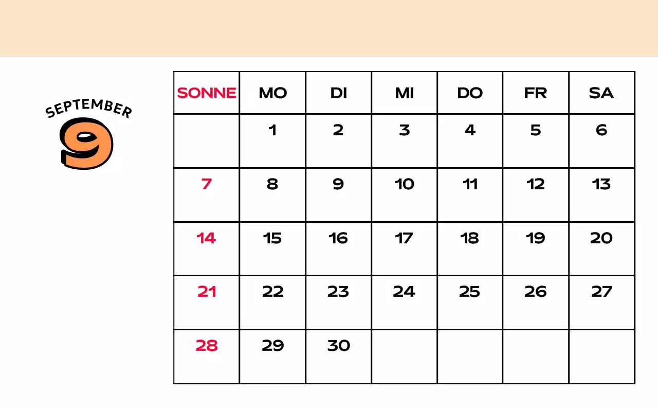 Bunte Kalender mit einer Vielzahl von Retro-Illustrationen