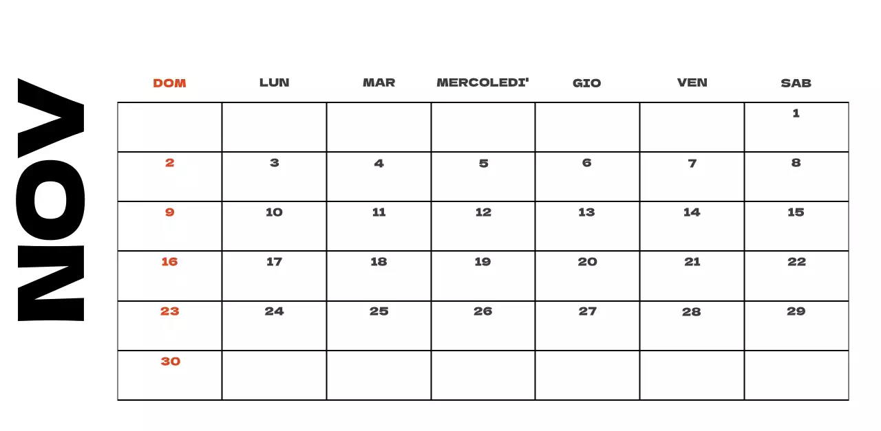 Calendario pulito con foto del cielo