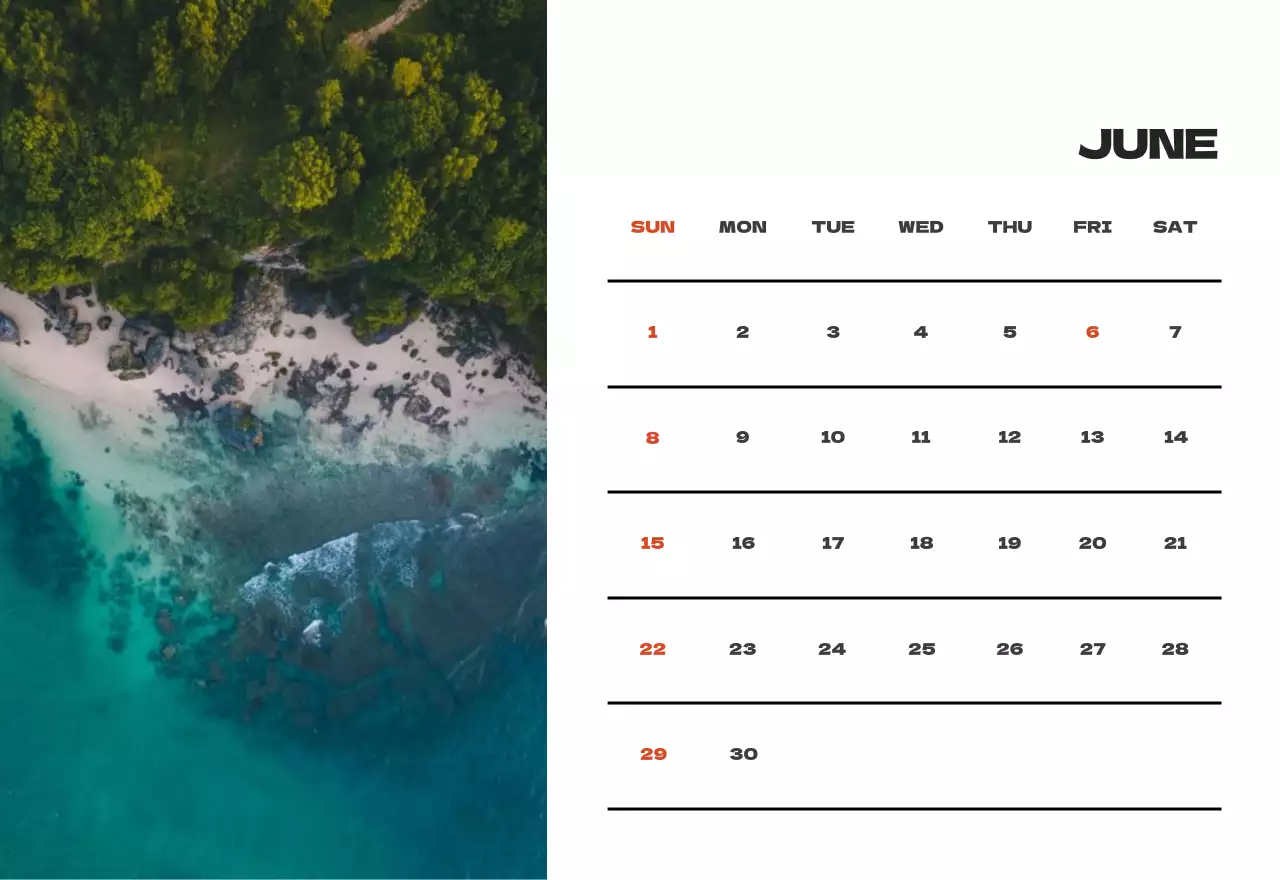 Kalender bersih foto langit