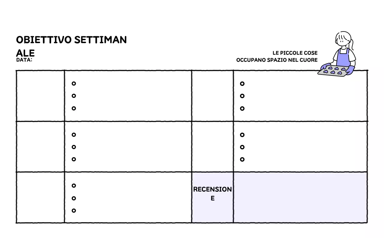 Calendario illustrato con un grazioso stile di linee