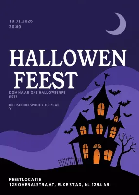 Paarse gotische Halloween-uitnodiging