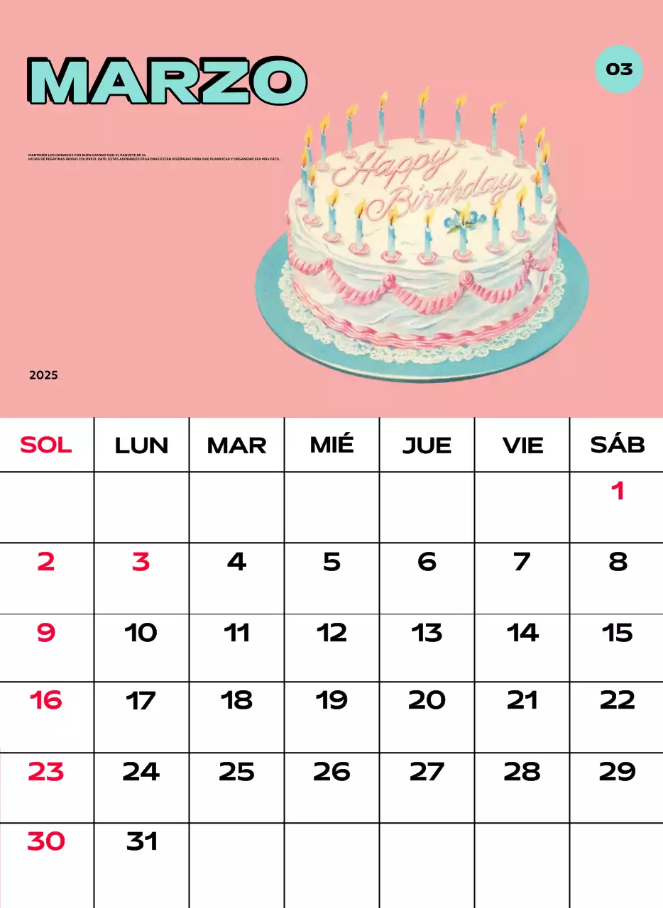 Coloridos calendarios con diversas ilustraciones retro