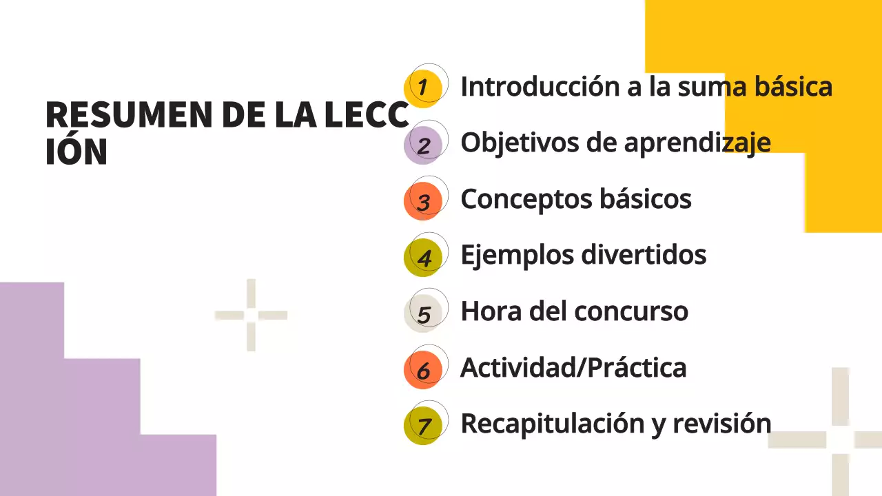 Materiales sencillos y coloridos para la clase de matemáticas