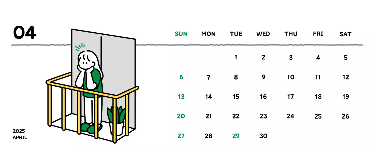 可愛らしい禅風イラストカレンダーカレンダー