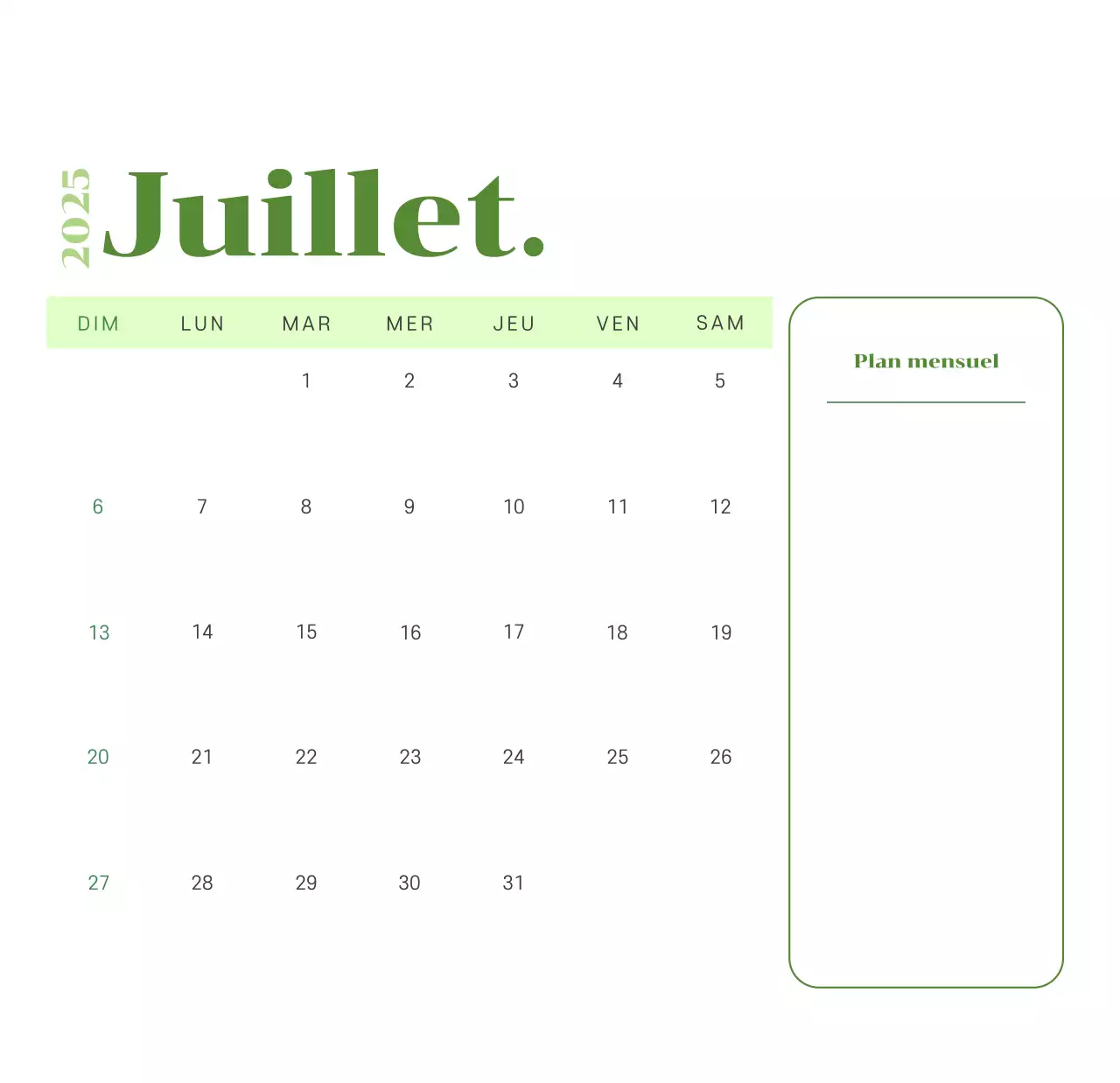 Calendrier avec illustrations de jeunes sur fond jaune-vert
