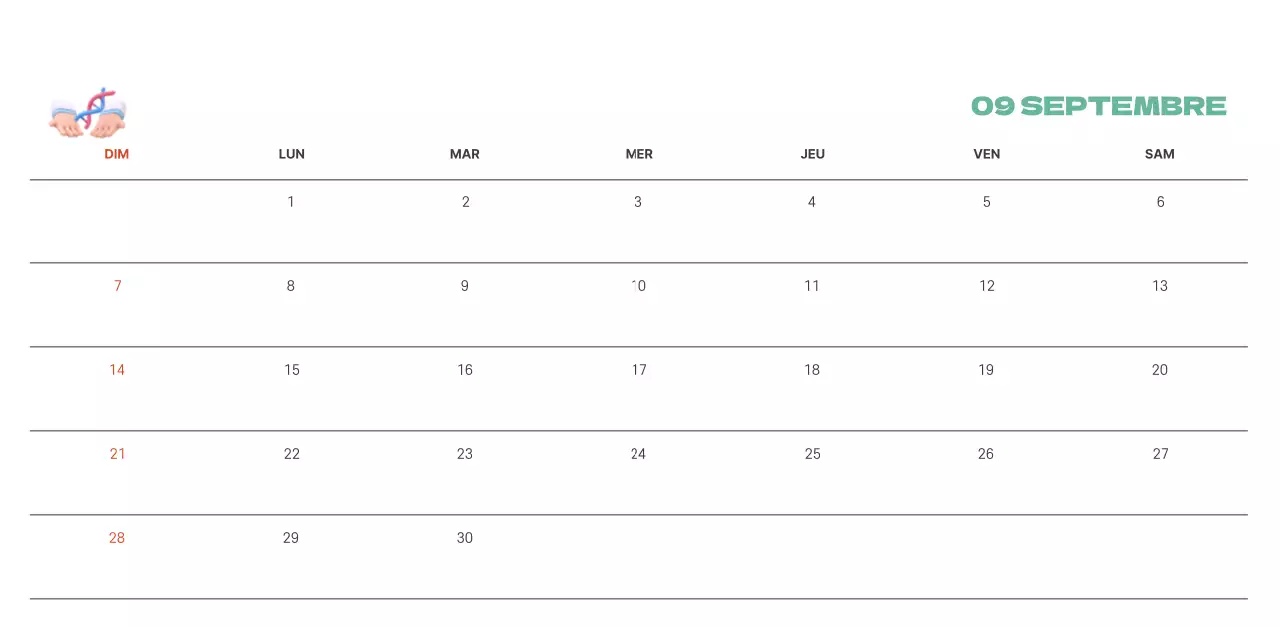 Un hôpital festif avec des illustrations sur le thème de la santé et de la famille et des accents colorés.