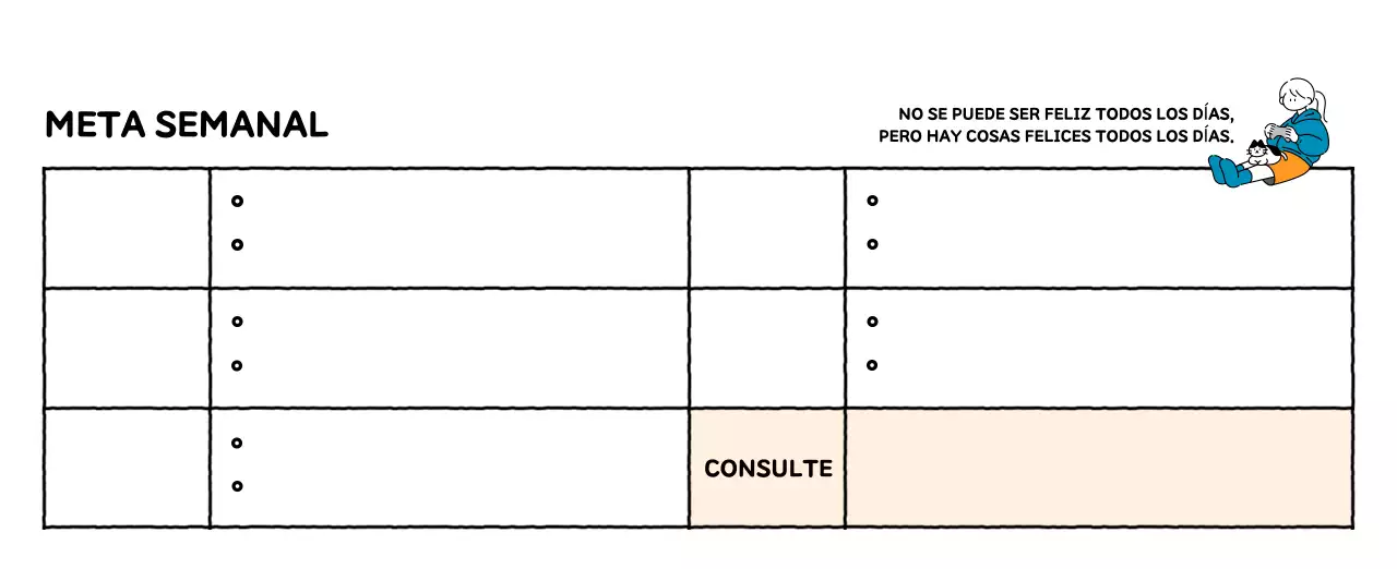Calendario ilustrado con un bonito estilo de líneas