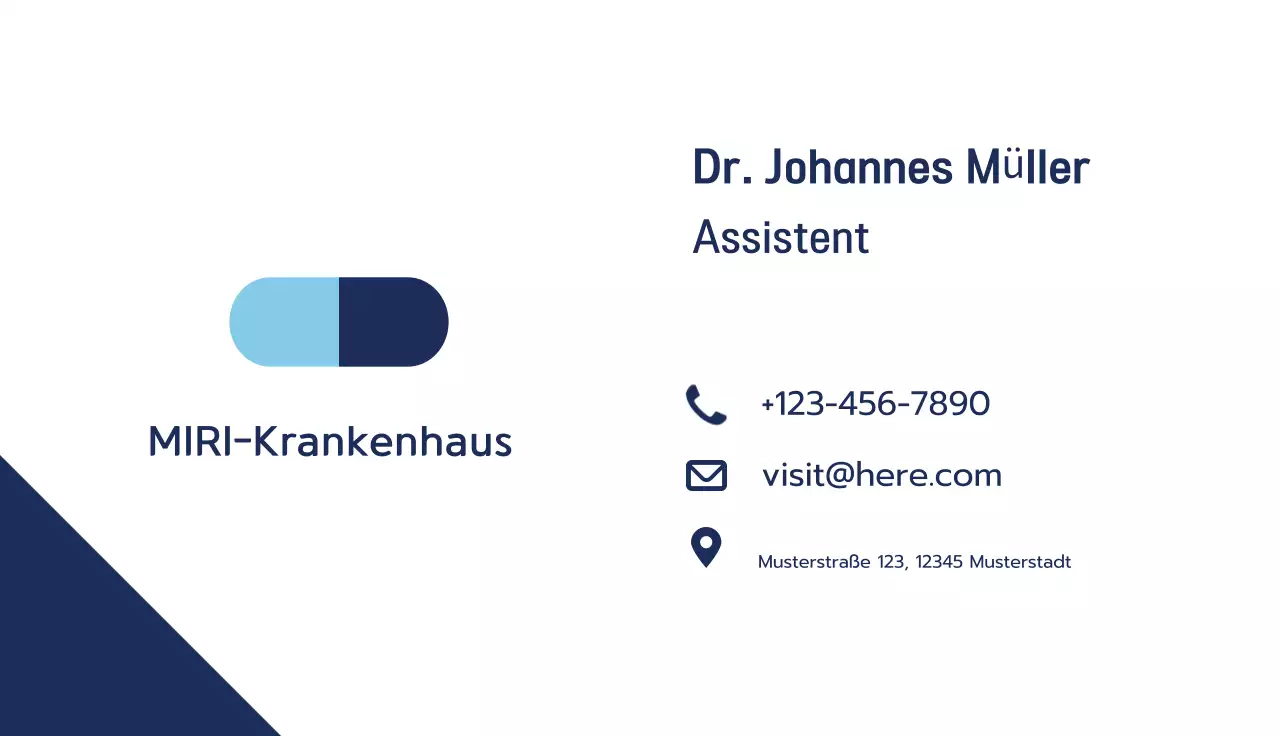 blaue moderne Krankenhauskarte