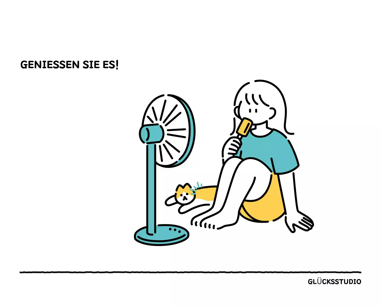 Illustrierter Kalender mit schönem Linienstil