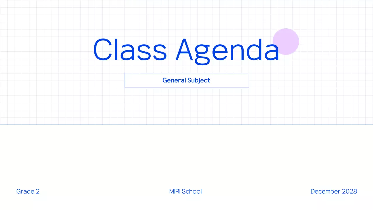 Blue Minimal Class Planner Presentation