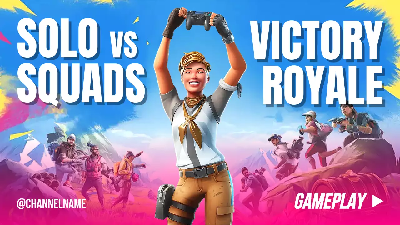 Blue Trendy Gaming Promotion YouTube Thumbnail