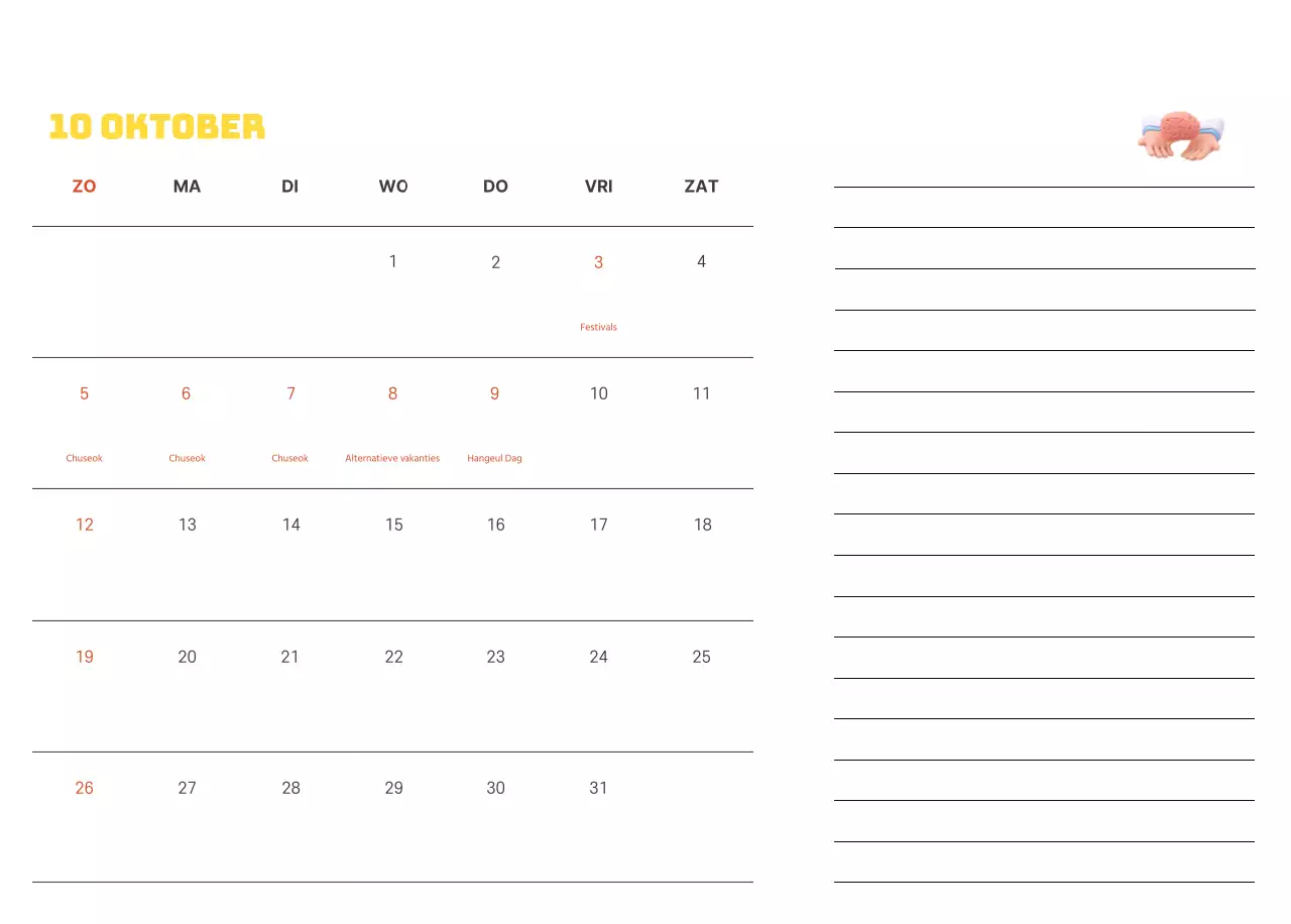 Een feestelijk ziekenhuis met illustraties met gezondheids- en gezinsthema's en kleurrijke accenten
