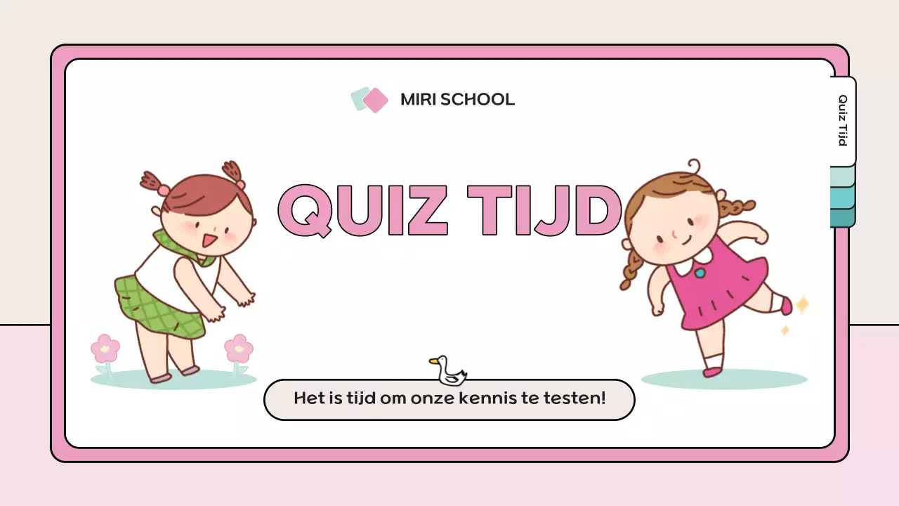 roze speelse quiz studiemateriaal