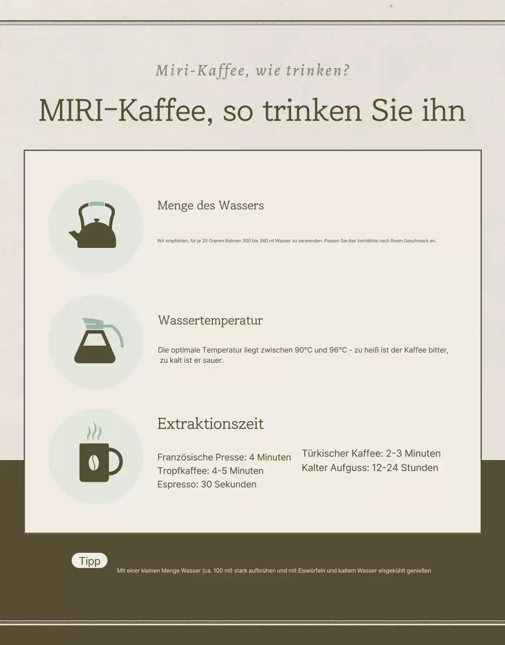 Förderung des Verkaufs von alten Kaffeebohnen in Hellblau und Braun