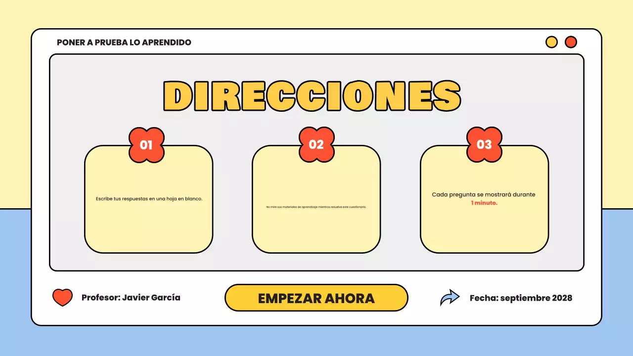 yellow minimal quiz material de estudio