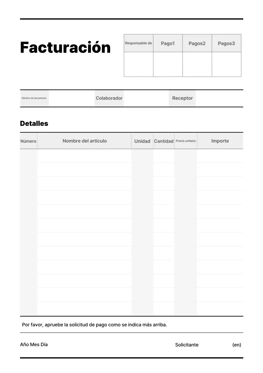 Informe de cuentas por pagar sencillo, en blanco y negro