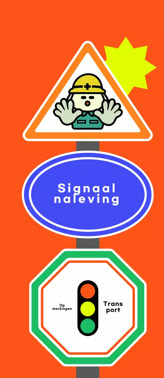 Oranje basis verkeersveiligheidsinformatie