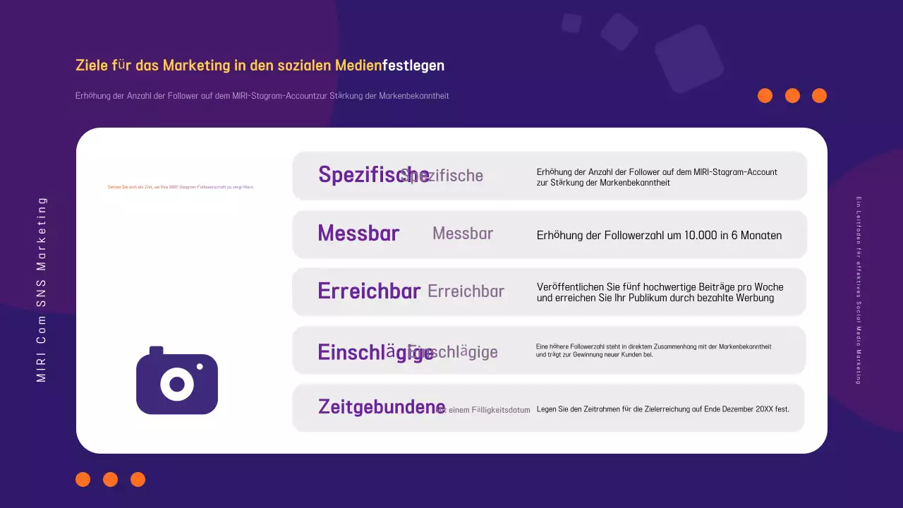 Förderung des modernen Marketing-Leitfadens für Marineblau und Regenbogen