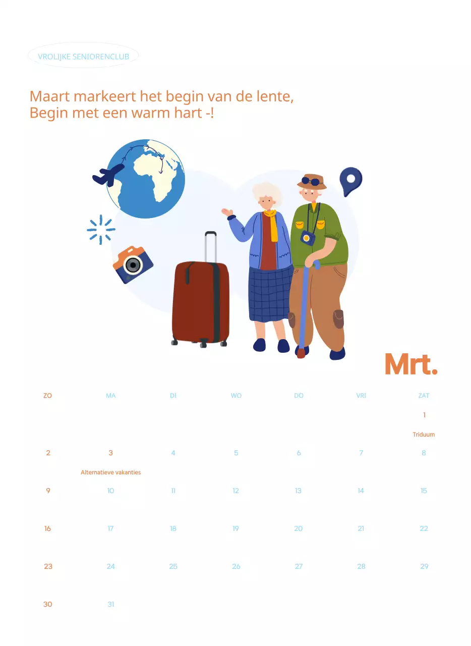 Zakelijke kalender met leuke illustraties