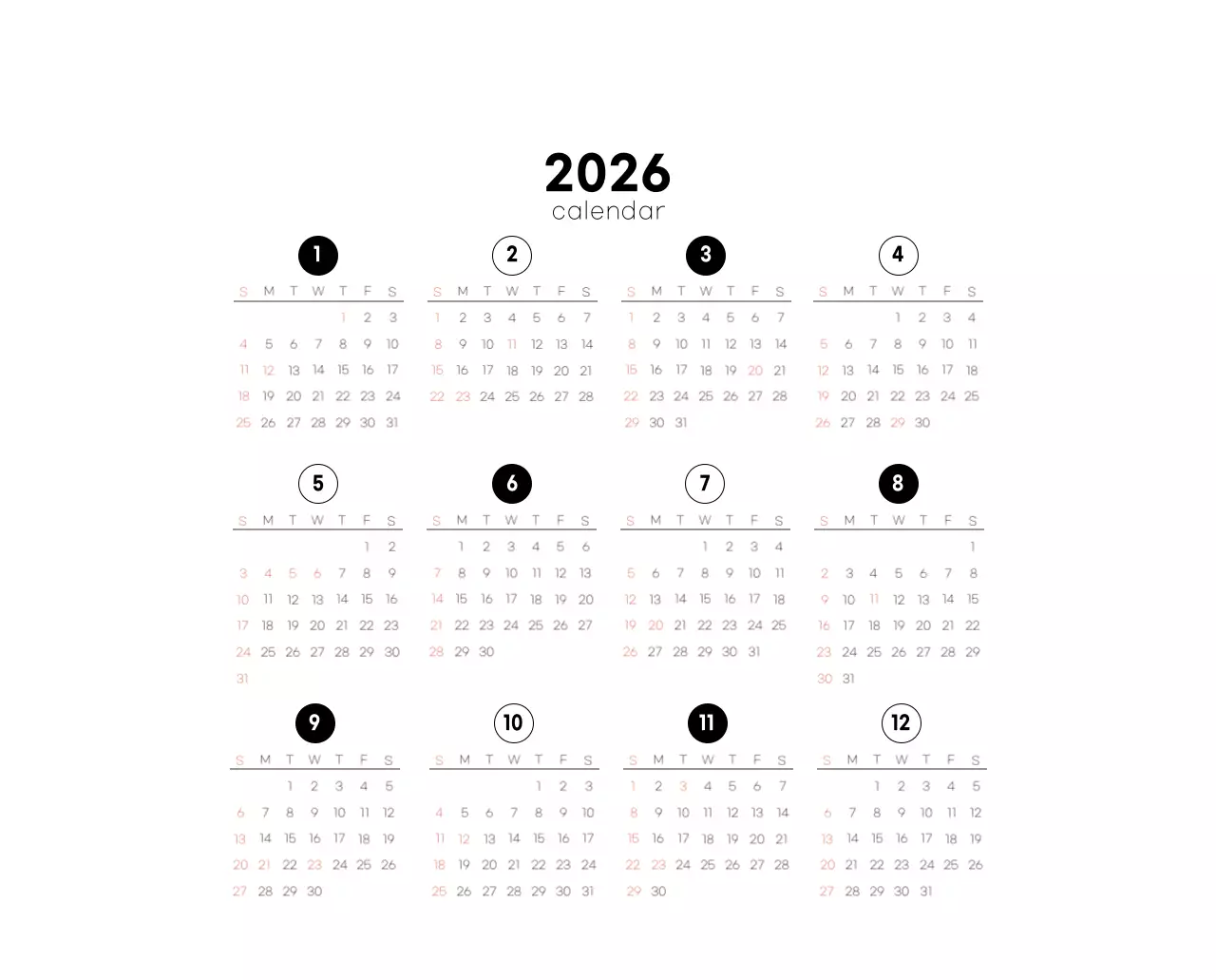 ホワイトトーンのシンプルなコーヒー写真カフェ用卓上カレンダー
