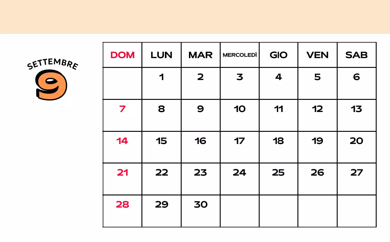 Calendari colorati con una varietà di illustrazioni retrò