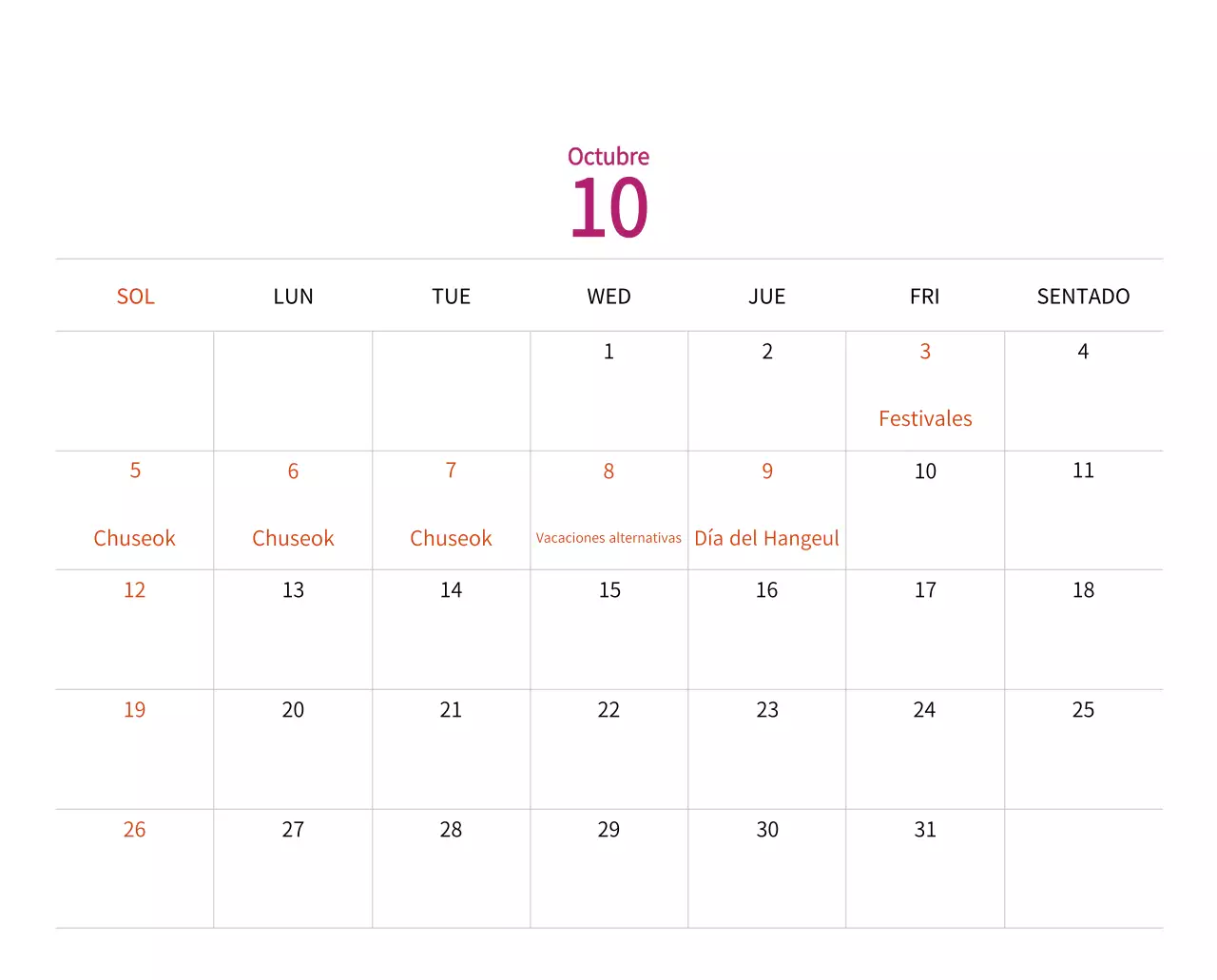 Calendario de Año Nuevo con cálidas ilustraciones