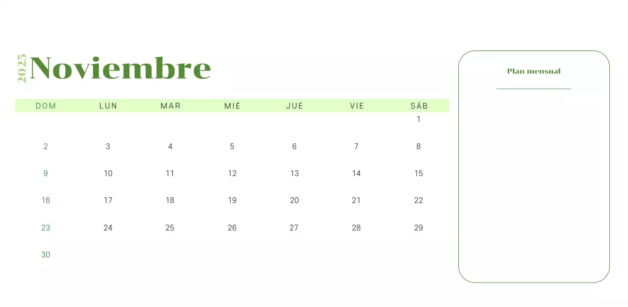 Calendario con ilustraciones juveniles sobre fondo amarillo verdoso