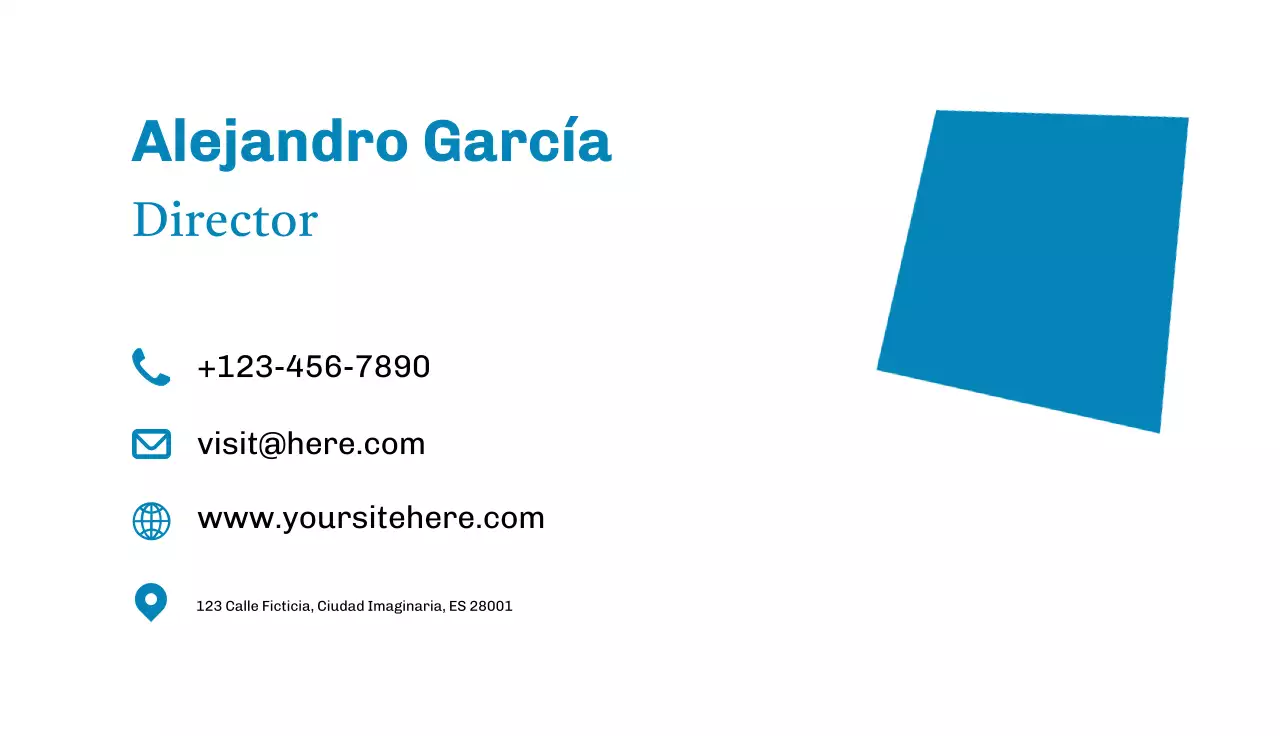 tarjeta de visita moderna azul