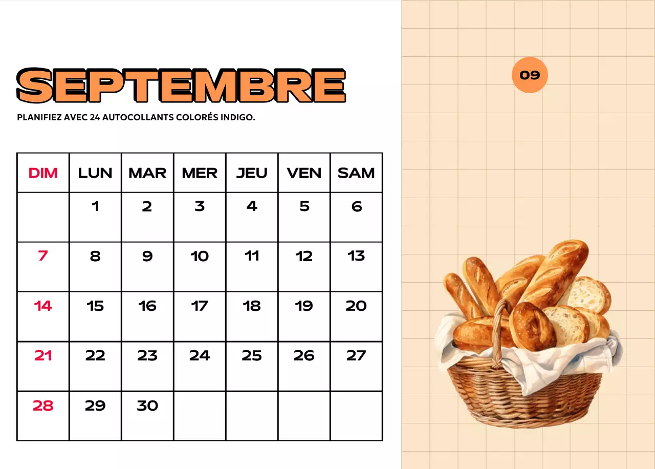 Calendriers colorés avec une variété d'illustrations rétro