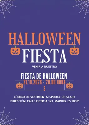 Invitación retro de Halloween morada