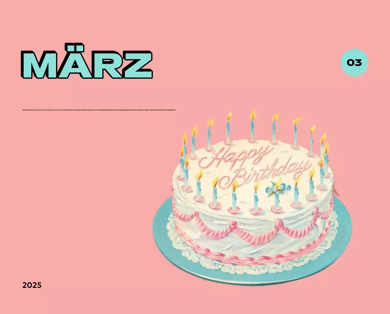 Bunte Kalender mit einer Vielzahl von Retro-Illustrationen