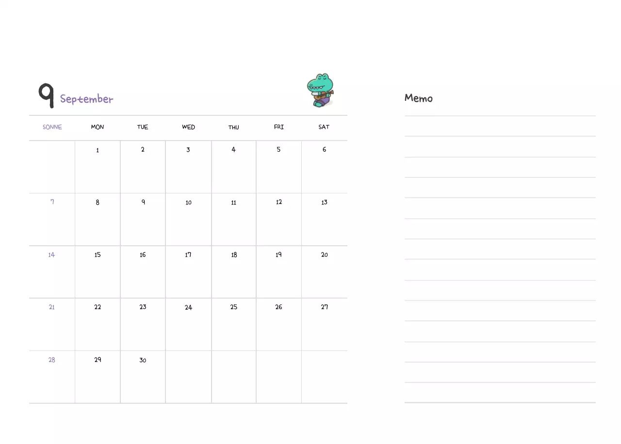 Ein Kalender mit einem niedlichen Ago-Illustrationskonzept