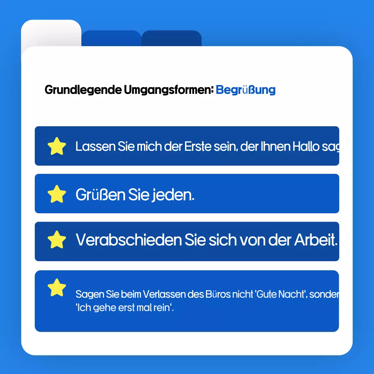 Blue Modern Workplace Manieren Trainingsressourcen